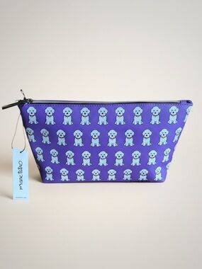 NWT Marc Tetro Bichon Cosmetic Bag NWT • Purple Dog Print •